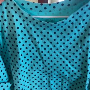 Polka Dot Women's Blouse - Blue